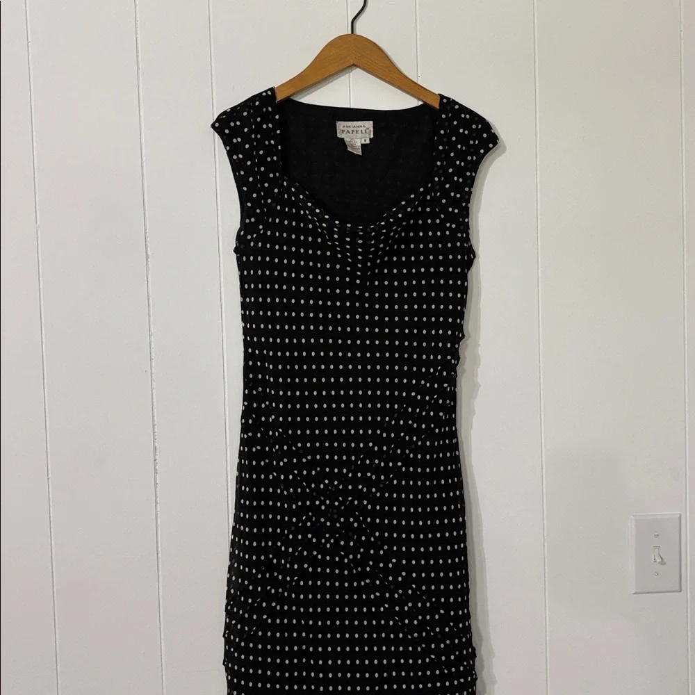 Adrianna‎ Papell Black Silk Vintage Cocktail Women's Dress Size 8 - Picture 4 of 11
